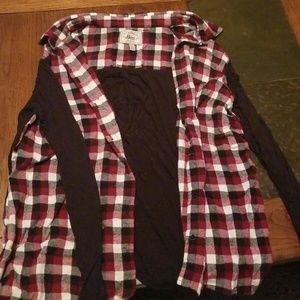 Women's flannel long sleeve shirt with black back
